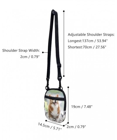 Small Crossbody Bag for Men Women Lightweight Zipper Messenger Bag Shoulder Sling Handbag Adjustable Strap Cute Corgi $9.50 C...