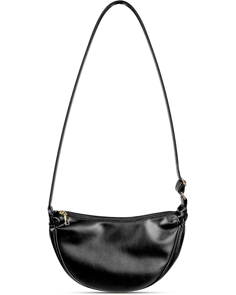 Vegen Leather Hobo Handbag for Women Sling Crescent Crossbody Bag Trendy Dumpling Shoulder Bag Casual Purse Adjustable Strap ...