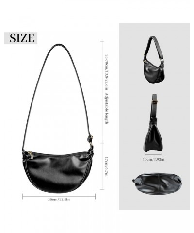 Vegen Leather Hobo Handbag for Women Sling Crescent Crossbody Bag Trendy Dumpling Shoulder Bag Casual Purse Adjustable Strap ...