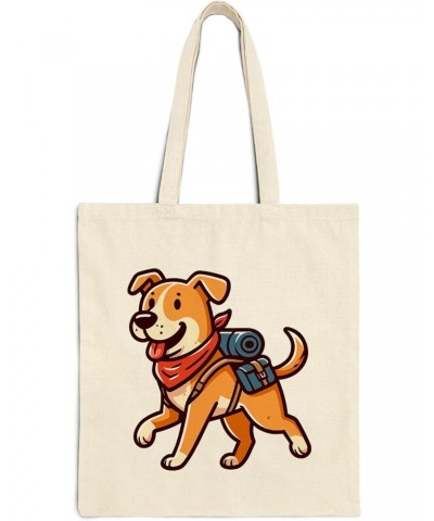 Dog Hiking Cotton Tote Bag for Women Men Casual Tote Bag Cloth Canvas Shopping Bags with Handles Cute Bags Everyday Use 15" x...