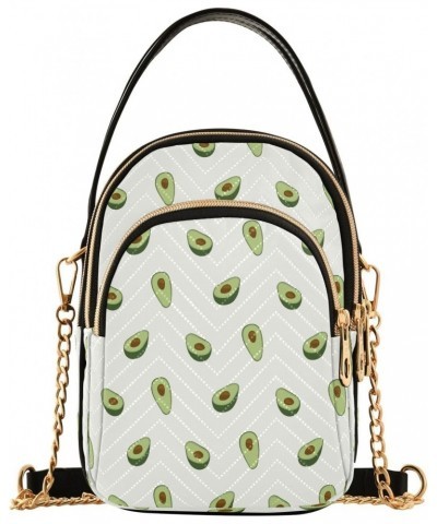 Cartoon Avocado Fruit Small Chain Crossbody Travel Bag Handbag Cell Phone Purse for Women $12.76 Crossbody Bags