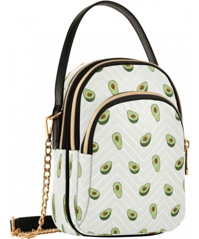 Cartoon Avocado Fruit Small Chain Crossbody Travel Bag Handbag Cell Phone Purse for Women $12.76 Crossbody Bags