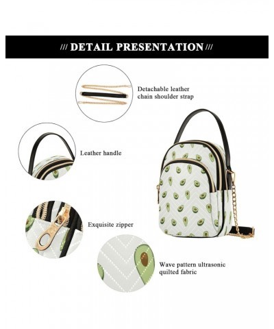 Cartoon Avocado Fruit Small Chain Crossbody Travel Bag Handbag Cell Phone Purse for Women $12.76 Crossbody Bags