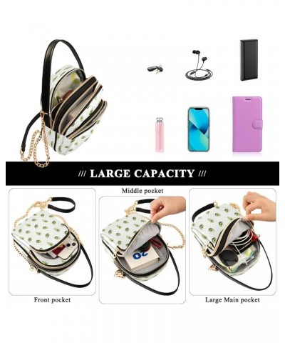 Cartoon Avocado Fruit Small Chain Crossbody Travel Bag Handbag Cell Phone Purse for Women $12.76 Crossbody Bags