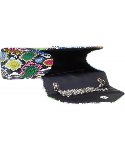 Womens Snake Skin Top Handle Clutch Bag Multi $29.03 Clutches