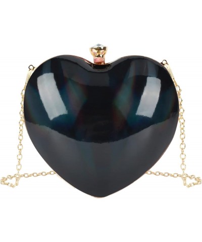 Mily Heart Shape Clutch Bag Messenger Shoulder Handbag Tote Evening Bag Purse Leather+black $13.23 Evening Bags