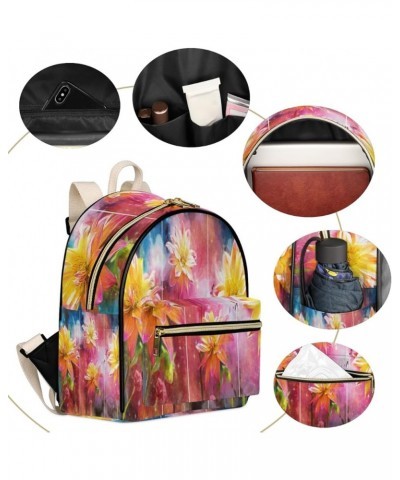 Oil Painting Rooster PU Leather Backpack Backpack Purse for Women Small Bag with Adjustable Strap Fashionable Travel Bag Dayp...