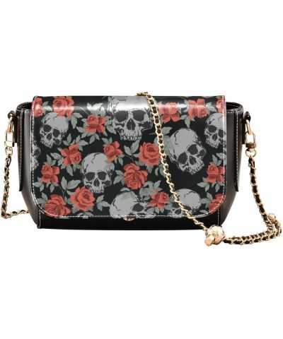 Leather Crossbody Bags,Halloween Luminous Bats Black Chain Wallet Crossbody Phone Purses Women's Shoulder Bag Skull 299 $23.5...