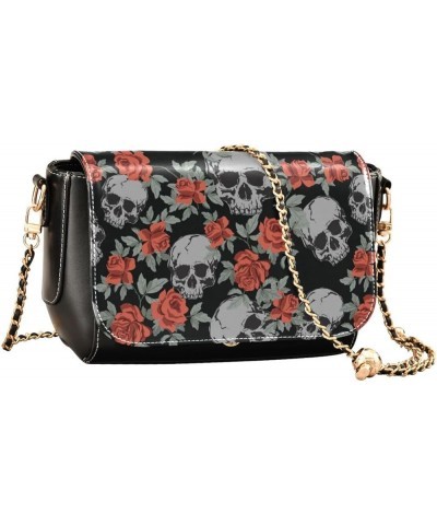 Leather Crossbody Bags,Halloween Luminous Bats Black Chain Wallet Crossbody Phone Purses Women's Shoulder Bag Skull 299 $23.5...