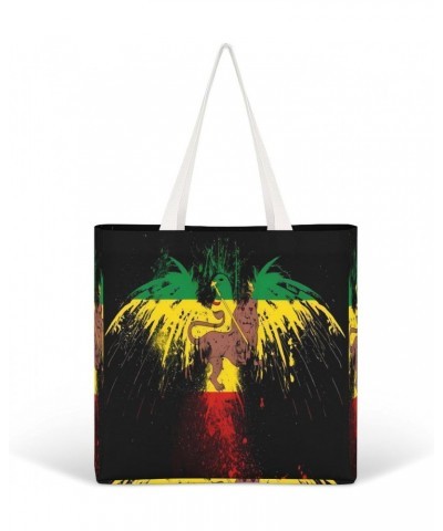 Rasta Eagle And Lion King CanvasTote Bag for Women Girl Canvas Shoulder Handbags Cute Large Purse $12.48 Totes