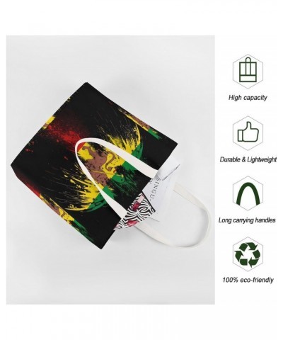 Rasta Eagle And Lion King CanvasTote Bag for Women Girl Canvas Shoulder Handbags Cute Large Purse $12.48 Totes