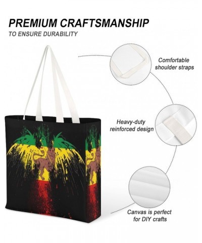 Rasta Eagle And Lion King CanvasTote Bag for Women Girl Canvas Shoulder Handbags Cute Large Purse $12.48 Totes