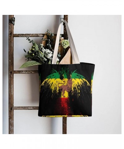 Rasta Eagle And Lion King CanvasTote Bag for Women Girl Canvas Shoulder Handbags Cute Large Purse $12.48 Totes