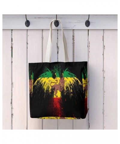 Rasta Eagle And Lion King CanvasTote Bag for Women Girl Canvas Shoulder Handbags Cute Large Purse $12.48 Totes