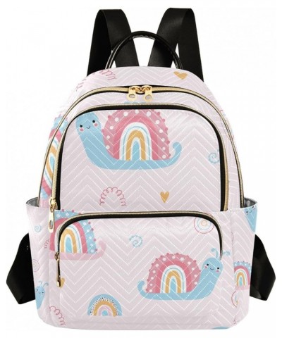 Small Backpack for Women Travel Bag Cute Rainbow Snail Daypack Purse Fashion Shoulder Bag Rucksack Small B122 $11.44 Backpacks