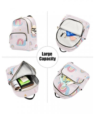 Small Backpack for Women Travel Bag Cute Rainbow Snail Daypack Purse Fashion Shoulder Bag Rucksack Small B122 $11.44 Backpacks