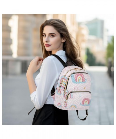 Small Backpack for Women Travel Bag Cute Rainbow Snail Daypack Purse Fashion Shoulder Bag Rucksack Small B122 $11.44 Backpacks