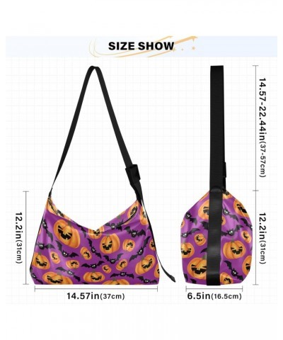 Halloween Pumpkin Hobo Bags for Women Leather Handbag Shoulder Bag Purses Crossbody Bag for Gifts Travel Work $15.84 Hobo Bags