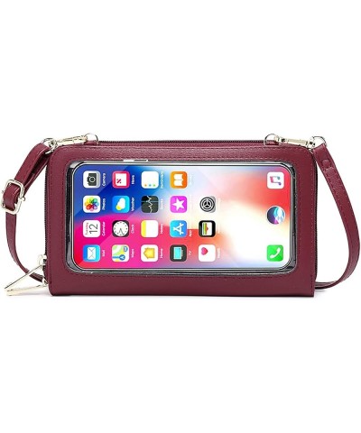 Small Crossbody Cell Phone Purse for Women, Touch Screen Bag RFID Blocking Card Holder Wallet Purse (Wine Red) Wine Red $31.0...