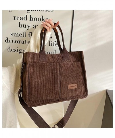 Tote Bag Women Corduroy Hobo Bag Satchel Bag College Bag Travel Bag Crossbody Bags Messenger Bag Tote Handbag 2024 B Coffee $...