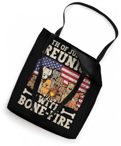 4th Of July Dog's Reunion With Bone-Fire Independence Day Tote Bag $16.80 Totes