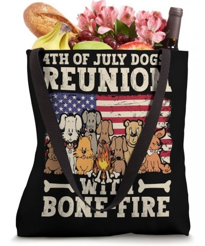 4th Of July Dog's Reunion With Bone-Fire Independence Day Tote Bag $16.80 Totes