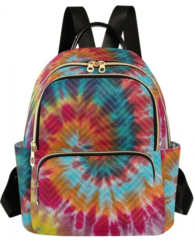 Colorful Tie Dye Traditional Swirl Mini Backpack Purse for Women Travel Bag Fashion Daypack Back Pack Shoulder Bag Multicolor...