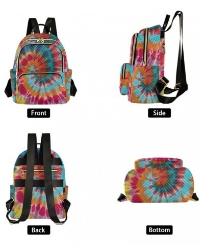 Colorful Tie Dye Traditional Swirl Mini Backpack Purse for Women Travel Bag Fashion Daypack Back Pack Shoulder Bag Multicolor...