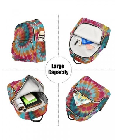 Colorful Tie Dye Traditional Swirl Mini Backpack Purse for Women Travel Bag Fashion Daypack Back Pack Shoulder Bag Multicolor...