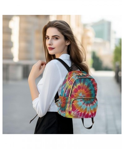 Colorful Tie Dye Traditional Swirl Mini Backpack Purse for Women Travel Bag Fashion Daypack Back Pack Shoulder Bag Multicolor...