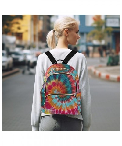 Colorful Tie Dye Traditional Swirl Mini Backpack Purse for Women Travel Bag Fashion Daypack Back Pack Shoulder Bag Multicolor...