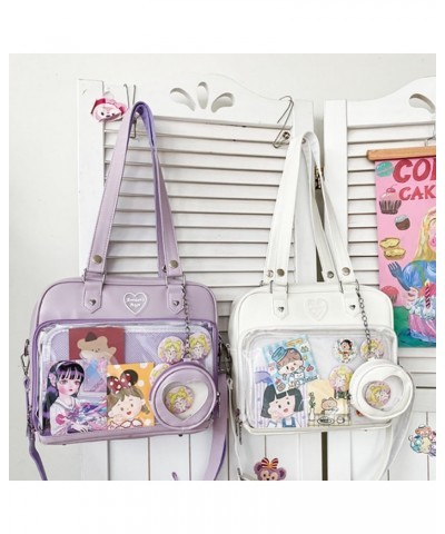 Women JK Purse Shoulder Bags Handbag Transparent Window DIY Messenger Bag Small Wallet Pendant Purple $22.38 Totes