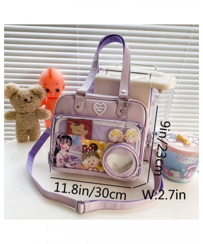 Women JK Purse Shoulder Bags Handbag Transparent Window DIY Messenger Bag Small Wallet Pendant Purple $22.38 Totes