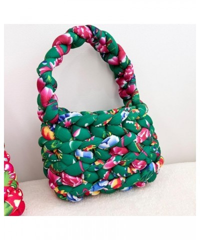 Handwoven Tote Bags for Women Chunky Yarn Knit Shoulder Bag Handmade Braided Purse Green Large Portable $18.72 Totes