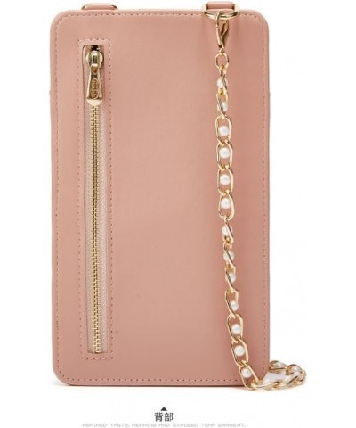 Crossbody Phone Bag for Women Quilted Leather Ladies Cross Body Handbags Pearl Chian Shoulder Strap Clutch Purse Pink $26.46 ...