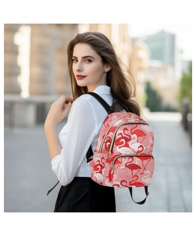 White Pink Flamingo Backpack Purse for Women Anti-theft Small Fashion Travel Backpack Back Pack Handbag Lady Purse,M Small $2...