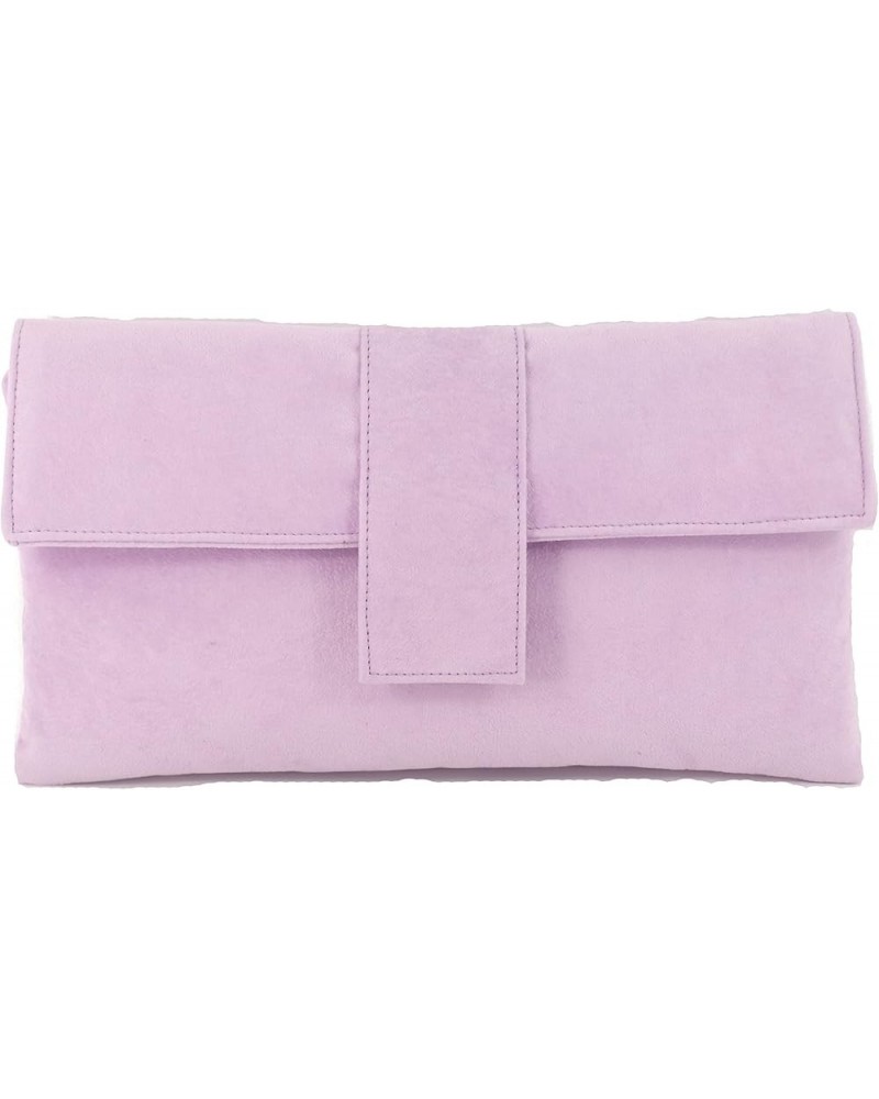 Womens Elegant Faux Suede Clutch Bag/Shoulder Bag Occasion Wedding Party Prom Bag Lilac $21.83 Clutches