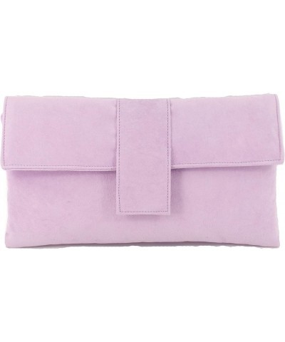 Womens Elegant Faux Suede Clutch Bag/Shoulder Bag Occasion Wedding Party Prom Bag Lilac $21.83 Clutches