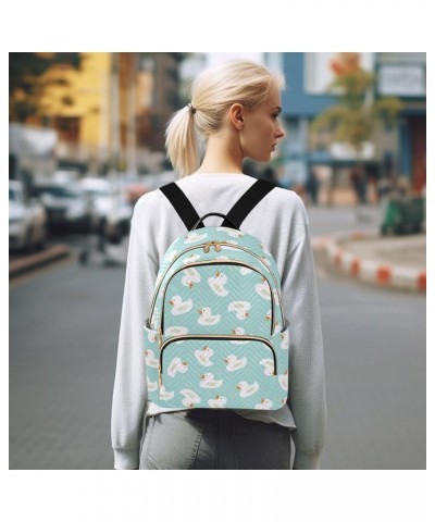 Mini Backpack for Women, White Ducks Bubbles Travel Backpack Purse for Ladies, Small Bookbag Daypack Shoulder Bag S Multi1277...