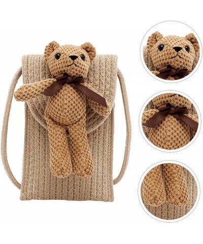 2 Pcs Bear Mini Crossbody Bag Small Bag Women's Yarn Summer Khakix3pcs $11.56 Crossbody Bags