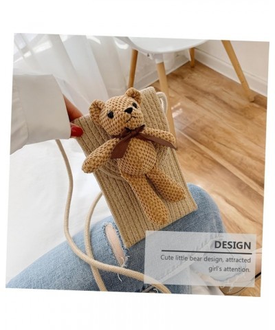 2 Pcs Bear Mini Crossbody Bag Small Bag Women's Yarn Summer Khakix3pcs $11.56 Crossbody Bags