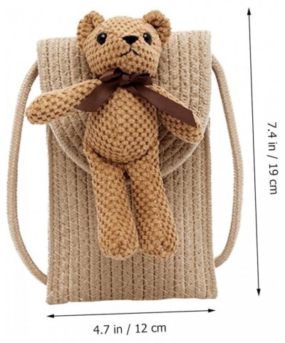 2 Pcs Bear Mini Crossbody Bag Small Bag Women's Yarn Summer Khakix3pcs $11.56 Crossbody Bags