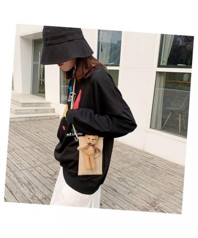 2 Pcs Bear Mini Crossbody Bag Small Bag Women's Yarn Summer Khakix3pcs $11.56 Crossbody Bags