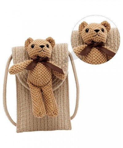 2 Pcs Bear Mini Crossbody Bag Small Bag Women's Yarn Summer Khakix3pcs $11.56 Crossbody Bags