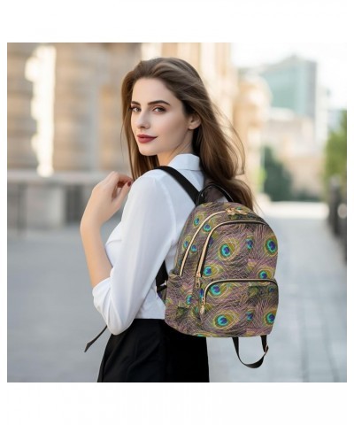 Peacock 's Tail Women Backpack Purse Shoulder Bag Color Medium $13.20 Backpacks