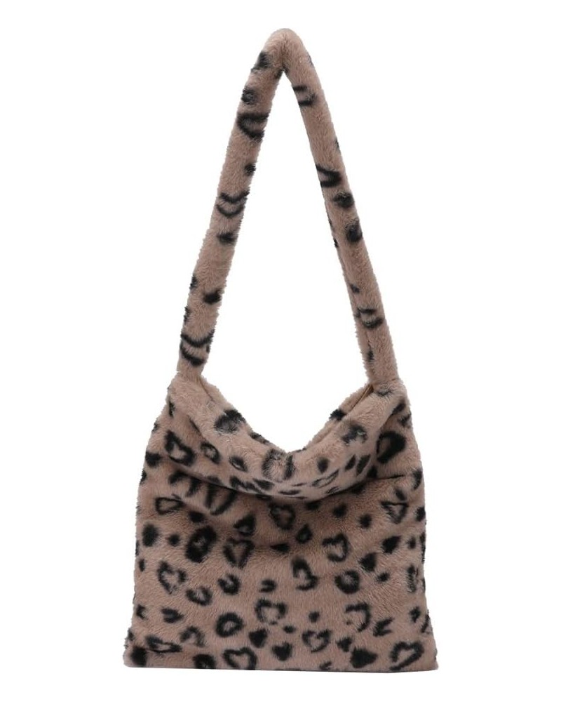 Fashion Women Shoulr s Button P Unrarm Bags Hobos Shoulr s for nter Autumn Brown Leopard $6.34 Hobo Bags