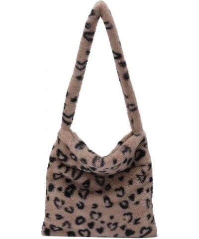 Fashion Women Shoulr s Button P Unrarm Bags Hobos Shoulr s for nter Autumn Brown Leopard $6.34 Hobo Bags