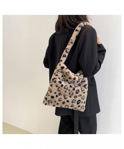 Fashion Women Shoulr s Button P Unrarm Bags Hobos Shoulr s for nter Autumn Brown Leopard $6.34 Hobo Bags