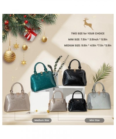 Small Crossbody Bags for Women Classic Double Zip Top Handle Dome Satchel Bag Shoulder Purse Shining Champagne $17.69 Satchels