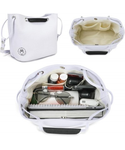 Multifunctional and Convenient Handbag, canvas tote bag with pockets White $13.12 Totes